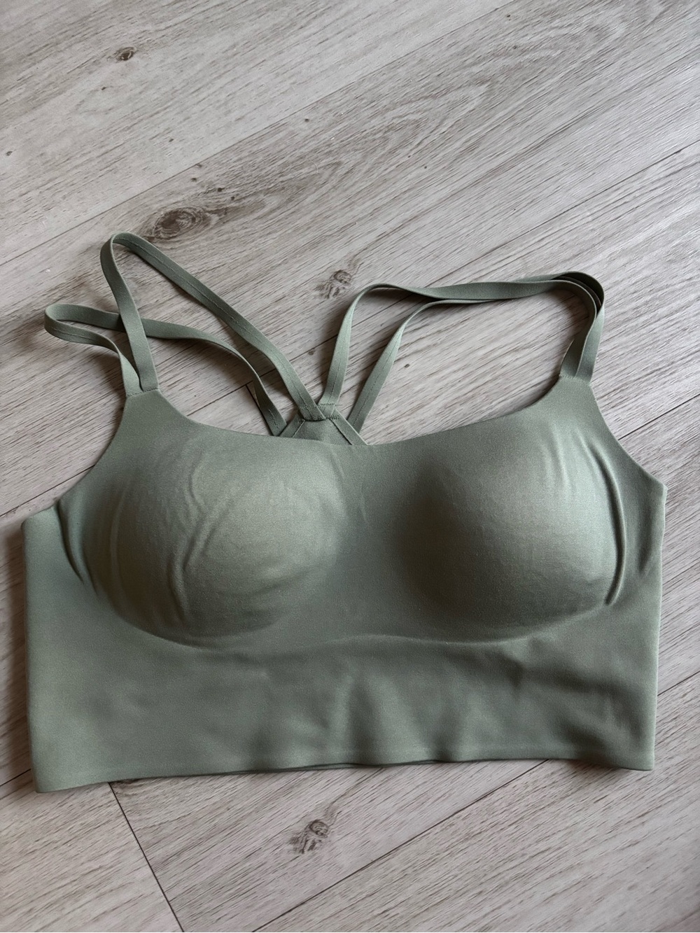 OFFLINE by Aerie Real Me Hold Up! Layered Sports Bra olive green XL